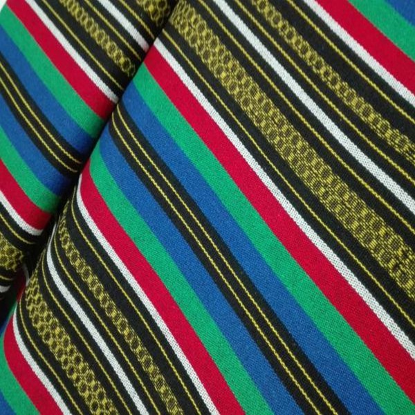 Alpujarreña de rayas  VERDES Y ROJOS ancho 150