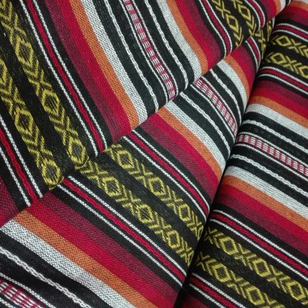 Alpujarreña de rayas tonos ROJOS ancho 150