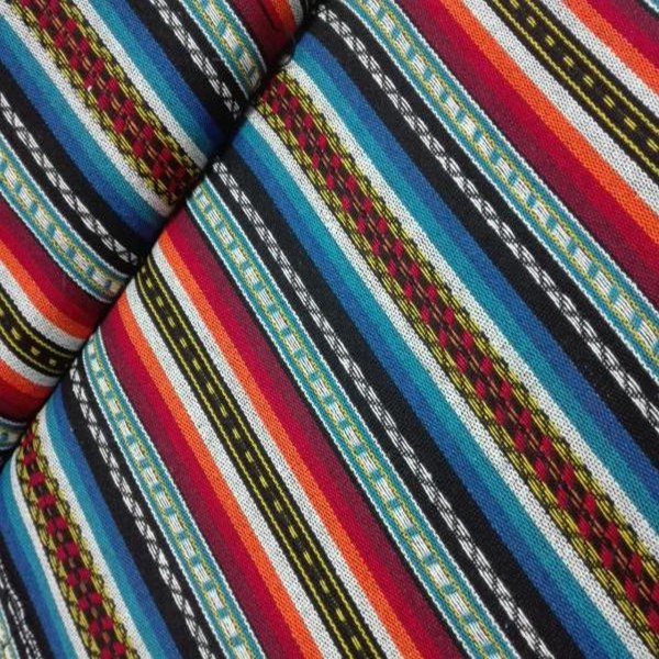 Alpujarreña de rayas tonos AZULES ancho 150