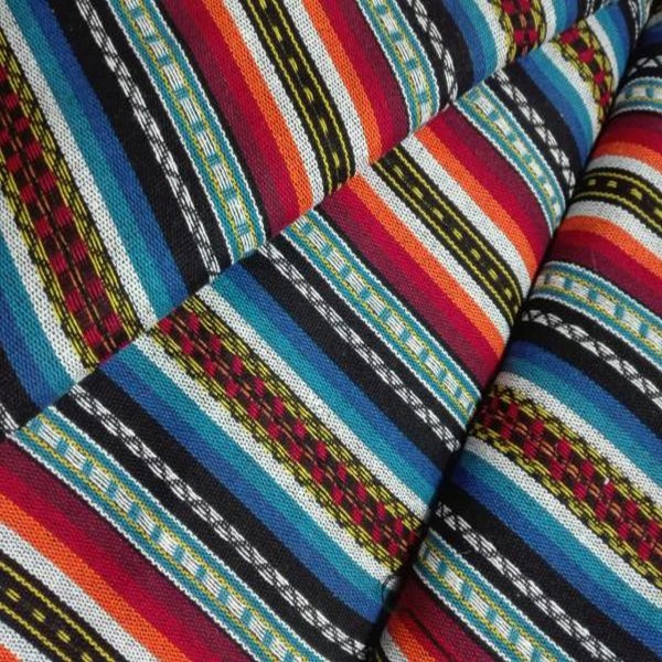 Alpujarreña de rayas tonos AZULES ancho 150 2