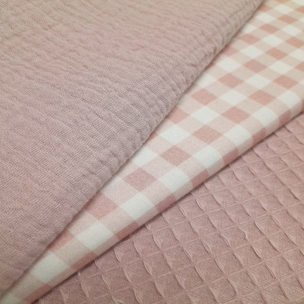 Bambula Waffle Cuadros  ROSA MAQUILLAJE