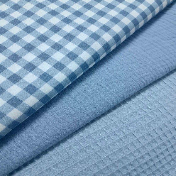 Bambula Waffle Cuadros  AZUL PETRÓLEO