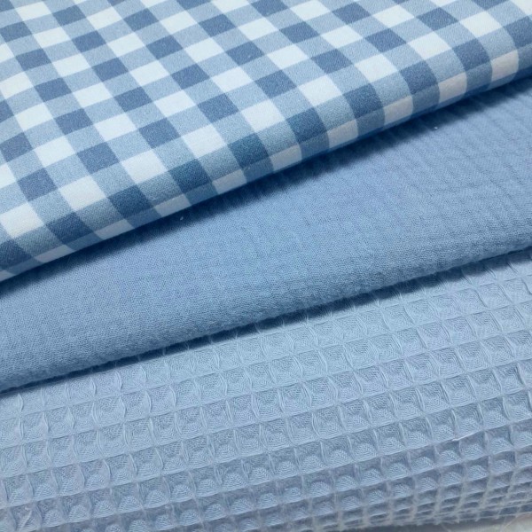 Bambula Waffle Cuadros  AZUL PETRÓLEO