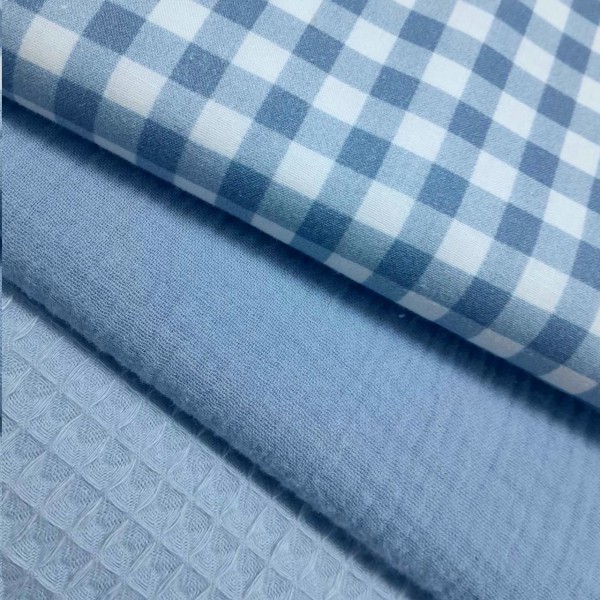 Bambula Waffle Cuadros  AZUL PETRÓLEO