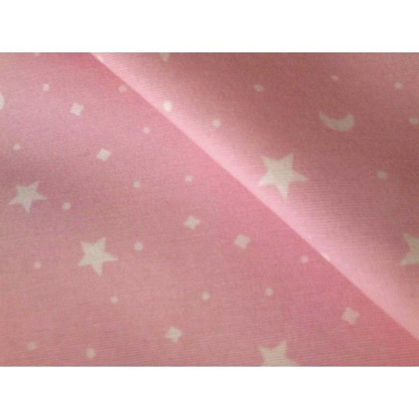 Loneta estrellas y lunas en ROSA