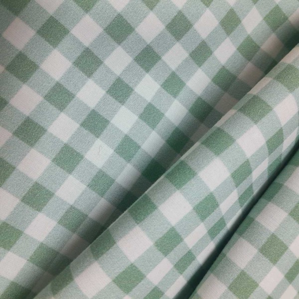 Tela cuadros VERDE AGUA PASTEL 100% algodón Serie Organic