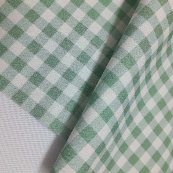 Tela cuadros VERDE AGUA PASTEL 100% algodón Serie Organic