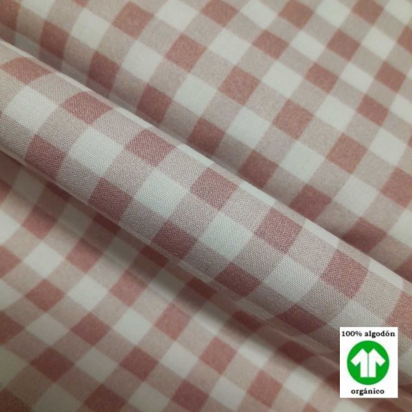 Tela cuadros ROSA MAQUILLAJE PASTEL 100% algodón Serie...