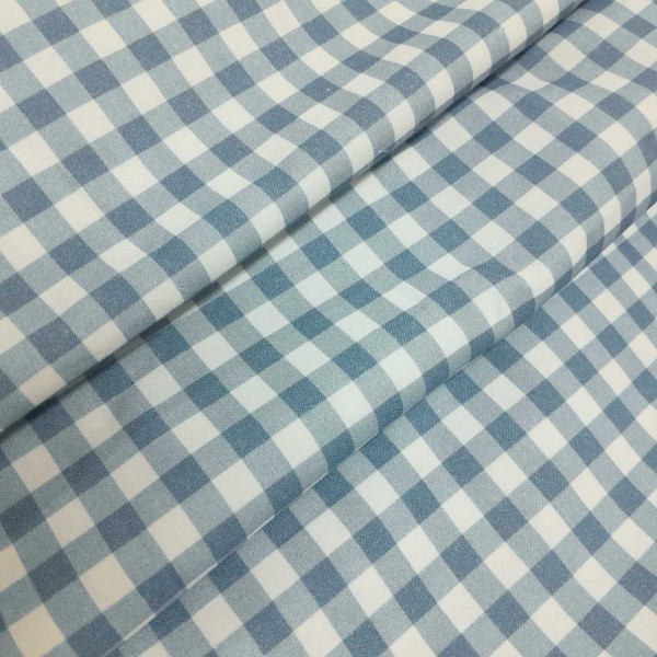 Tela cuadros AZUL Petróleo Pastel 100% algodón Serie Organic 2