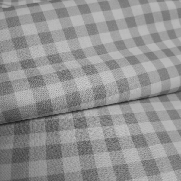 Tela cuadros GRIS  100% algodón Serie Organic 2