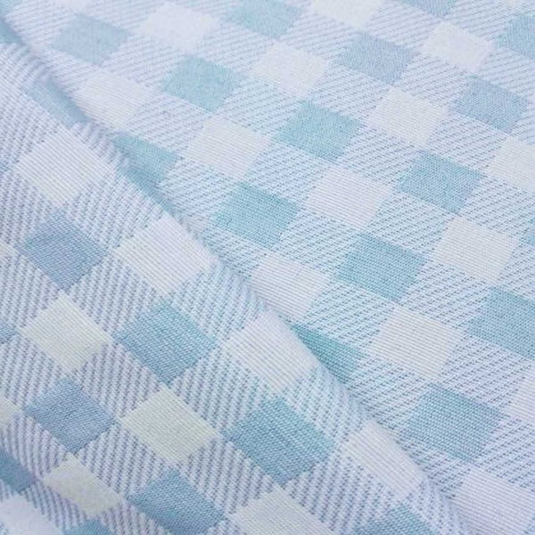 Piqué Royal CUADROS AZUL CELESTE reversible ancho 280