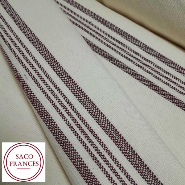 Saco de grano o saco francés raya granate ancho 2,80