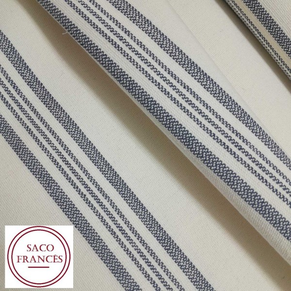 Saco de grano o saco francés raya AZUL ancho 2,80