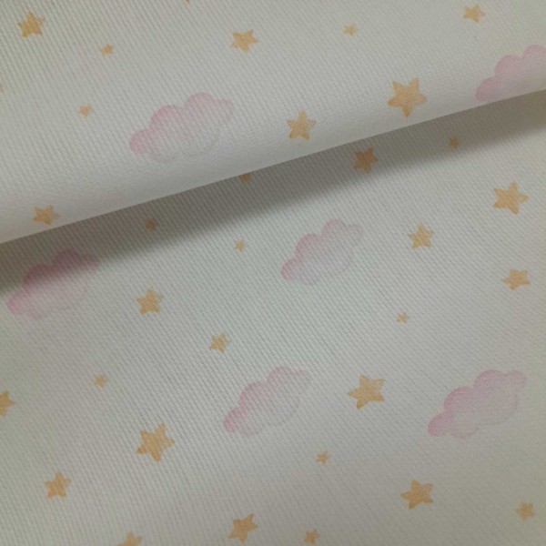 Piqué NUBES ROSAS 100% algodón 2