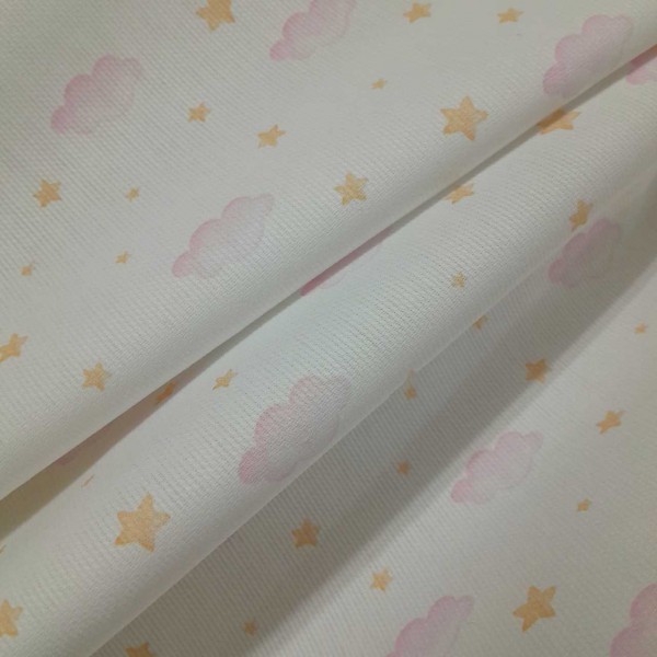 Piqué NUBES ROSAS 100% algodón